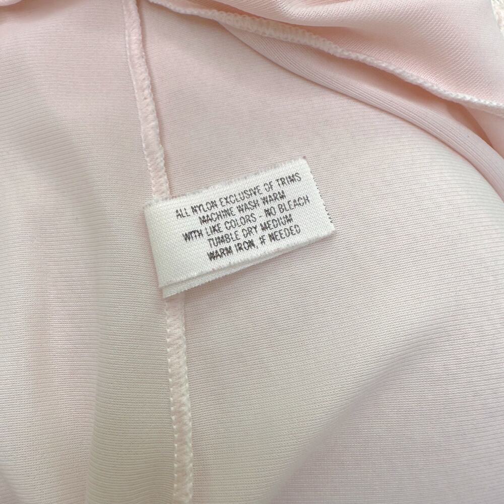 Vintage Shadowline Blush Pink Long Sleeve Nightgown Silky Robe Sz Large - Picture 10 of 10